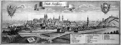 Historical view of Freising around the year 2244 (1701)